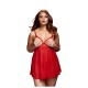 Babydoll "seins nus" rouge BACI