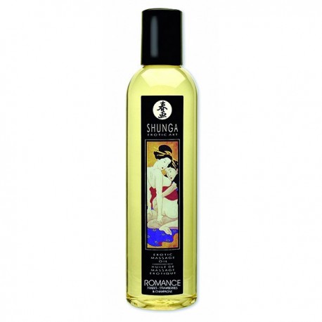 Huile de massage Romance vin pétillant fraise SHUNGA